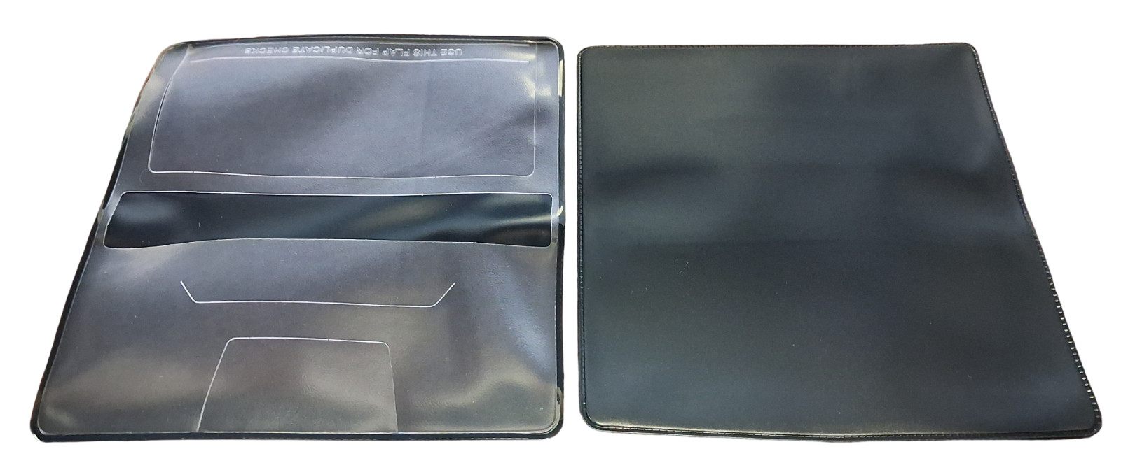 Black Vinyl Checkbook Cover Standard Top Stub 6- 1/4″ x 3-3/8″ New