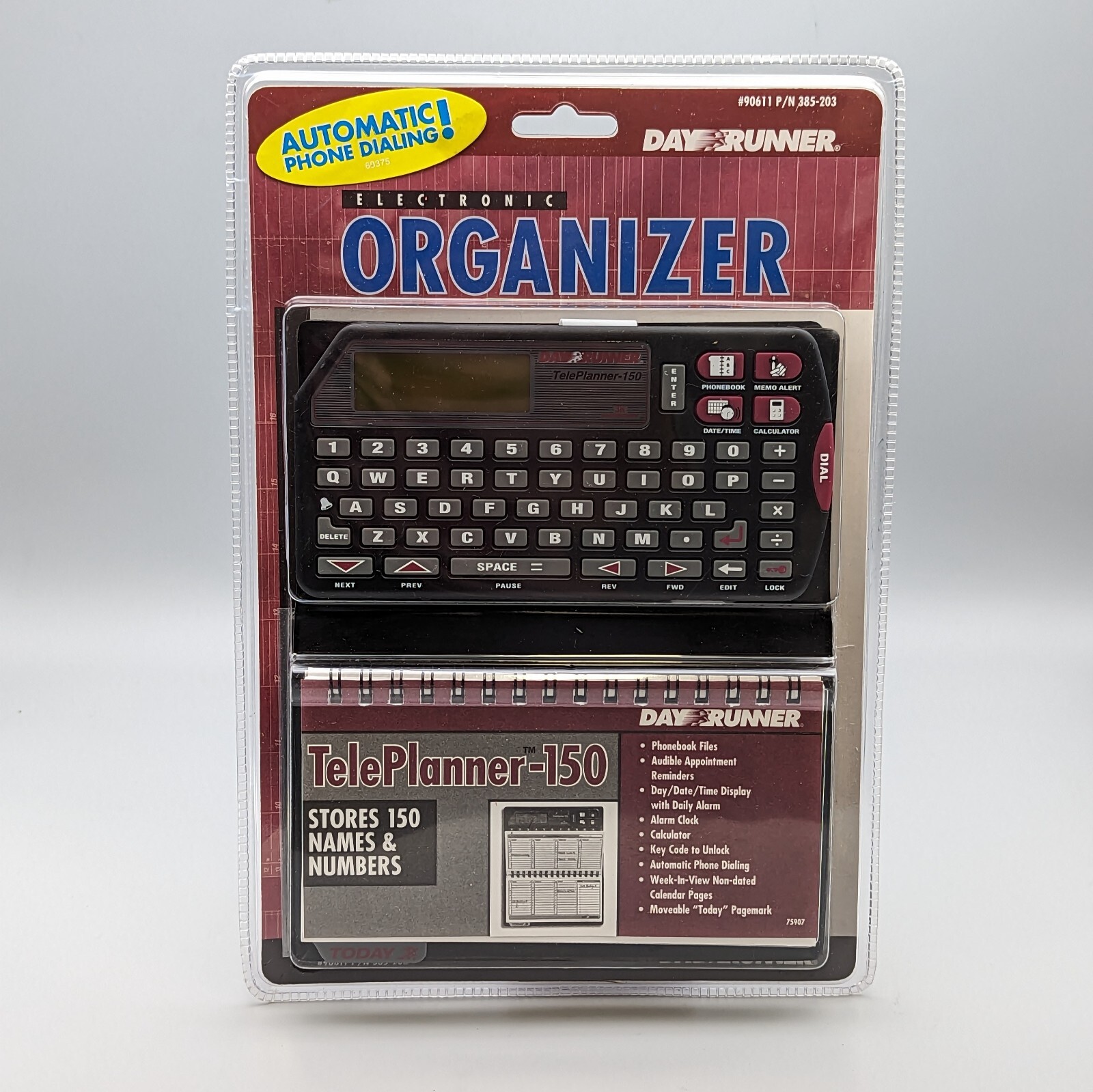New Day Runner Electronic Organizer TelePlanner-150 Stores 150 Names & Numbers