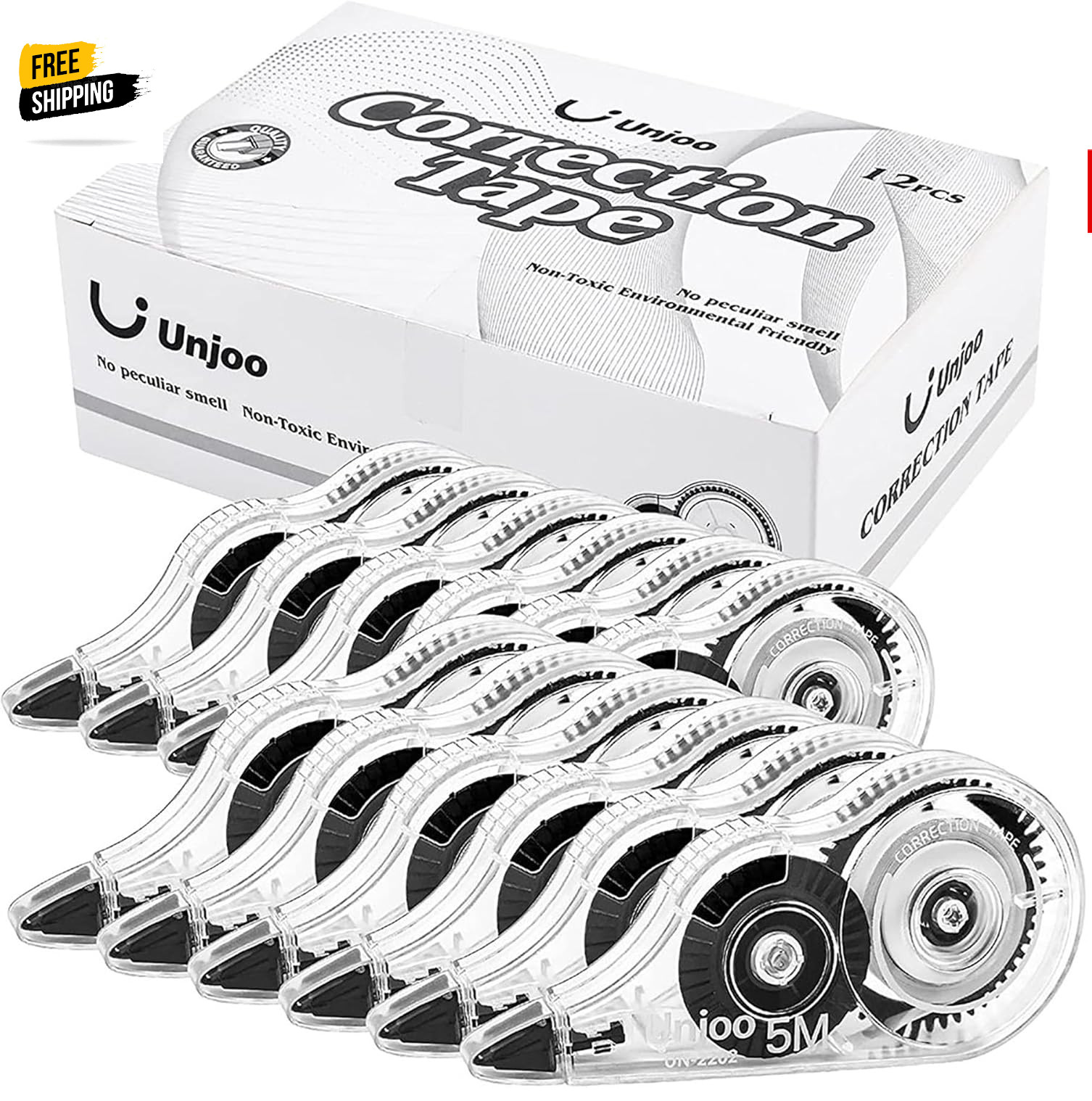 White Correction Tape, Easy To Use Applicator for Instant Corrections Wrong Writ