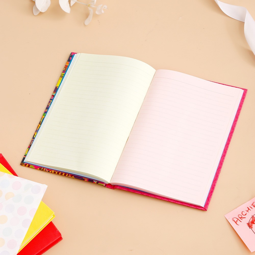 Archies Colorful Beautiful Design Hardbound Die Cut Writing Notebook