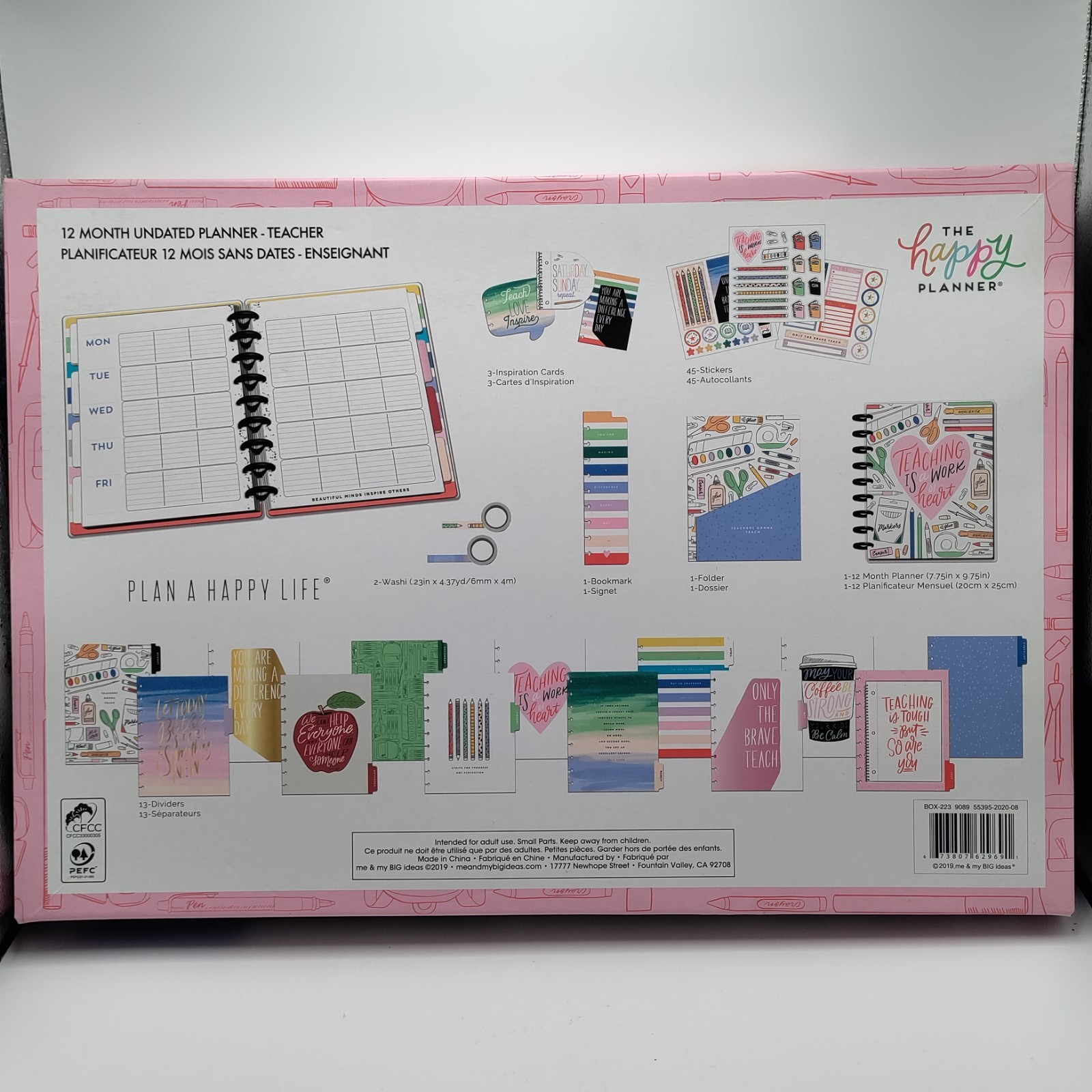 The Happy Planner 12-Month Undated Teacher Planner W/Accessories-See Description
