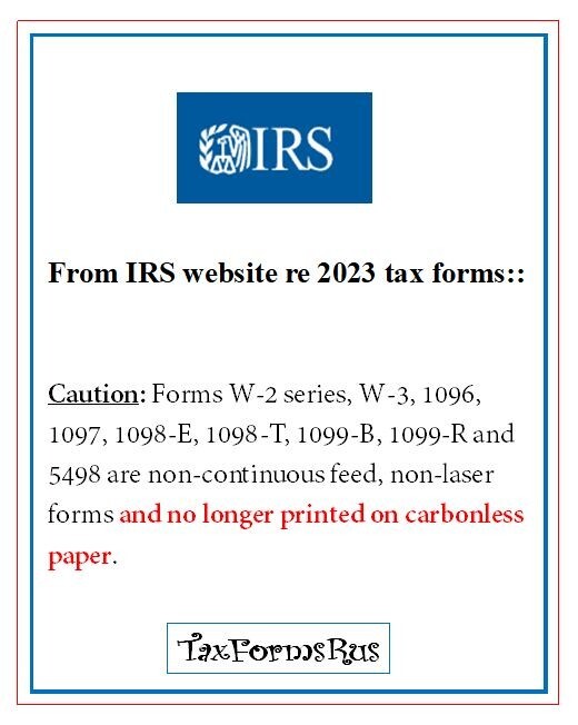 2023 IRS Tax Form 1099-R — NonCarbonless for 10 recipients + (2) 1096 — NO Env