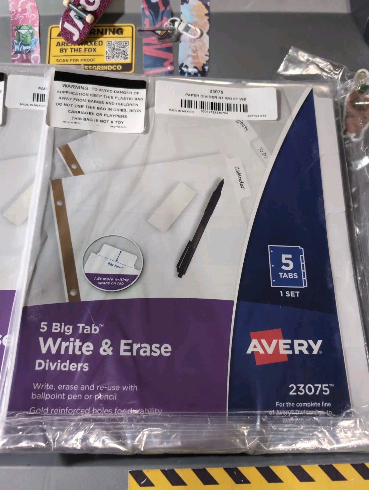 Avery 23075 Big Tab Write Erase Dividers 5 Tab 48 Sets White