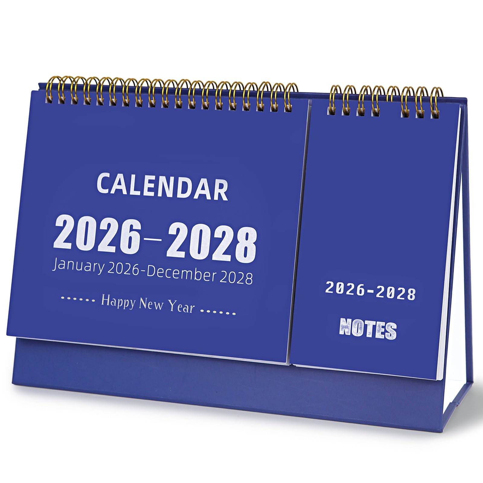 2026-2028 (3 Years) Desktop Calendar Small Flip 10.4″W x 7.3″H, Dark Blue