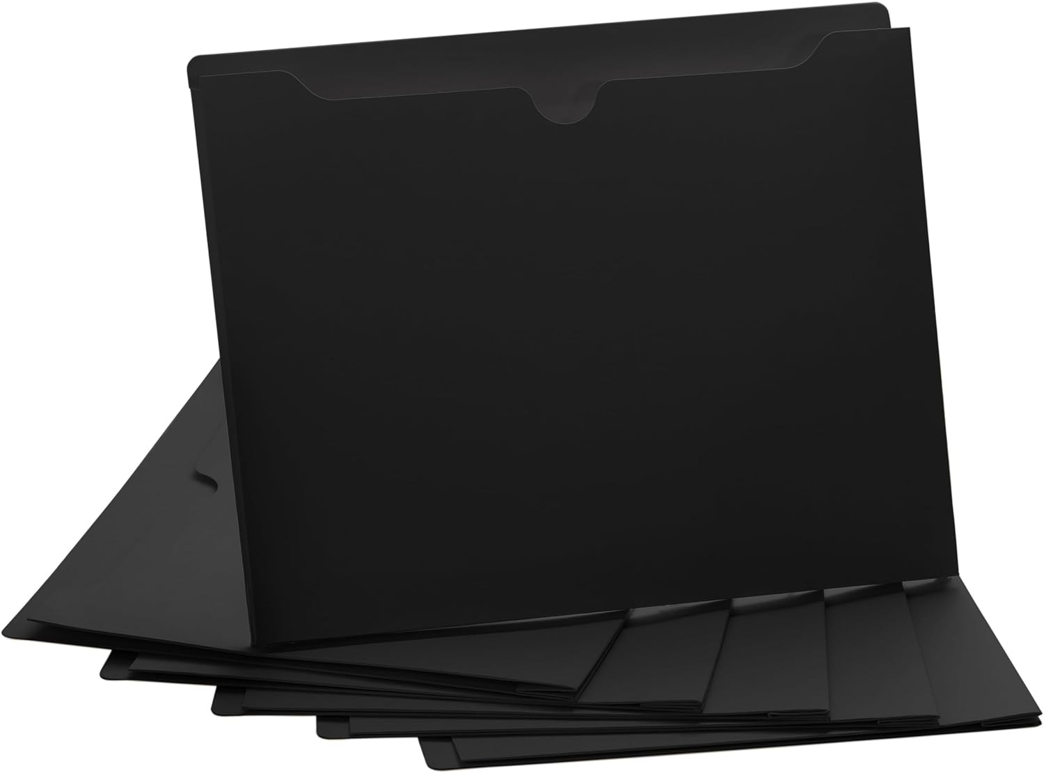 Black File Jackets, 2 Inch Expansion, Letter Size, Reinforced Straight-Cut Tab,