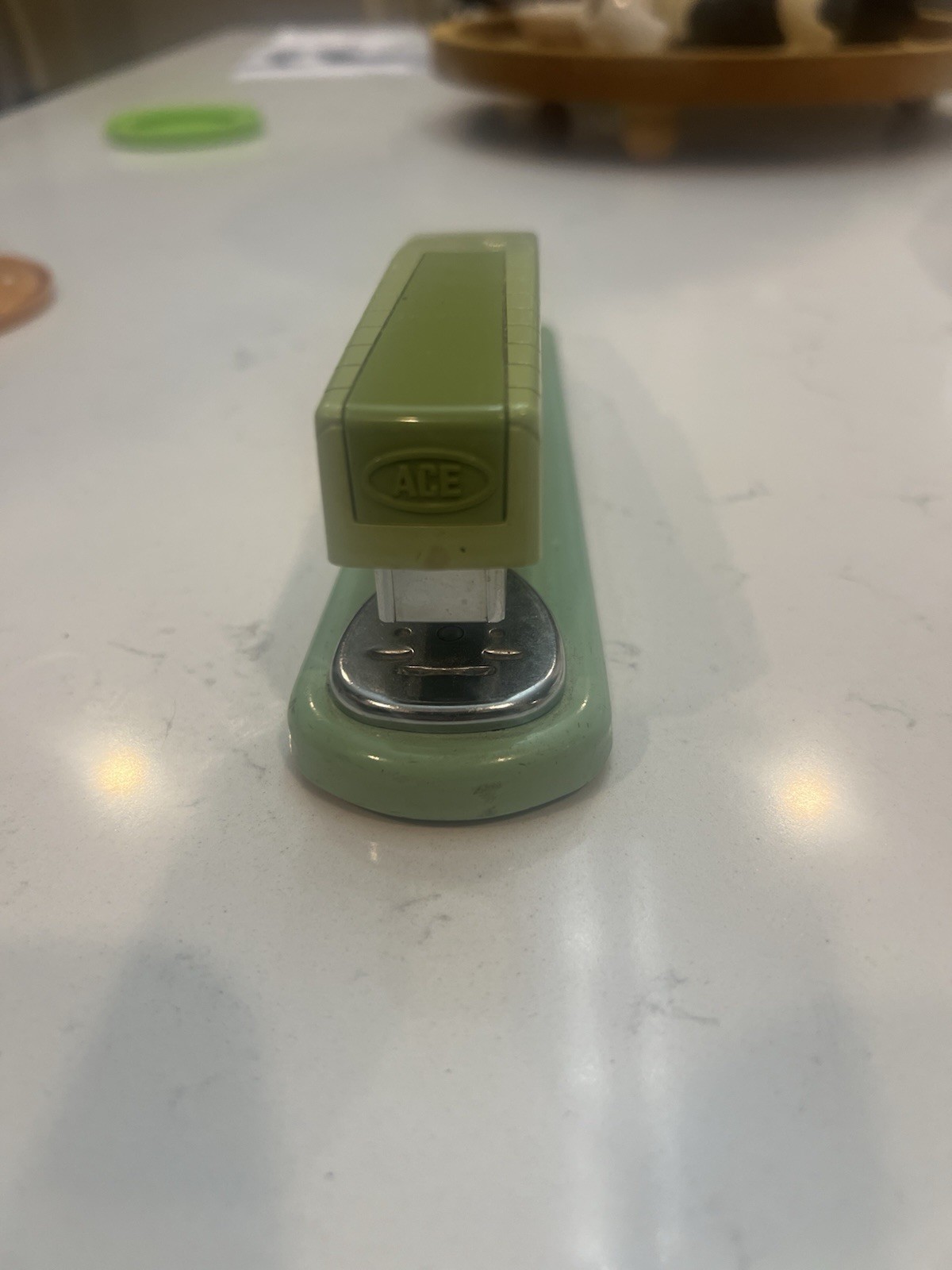 VINTAGE ACE DART METAL DESK STAPLER 450 JADE GREEN JADEITE TWO TONE Chicago USA