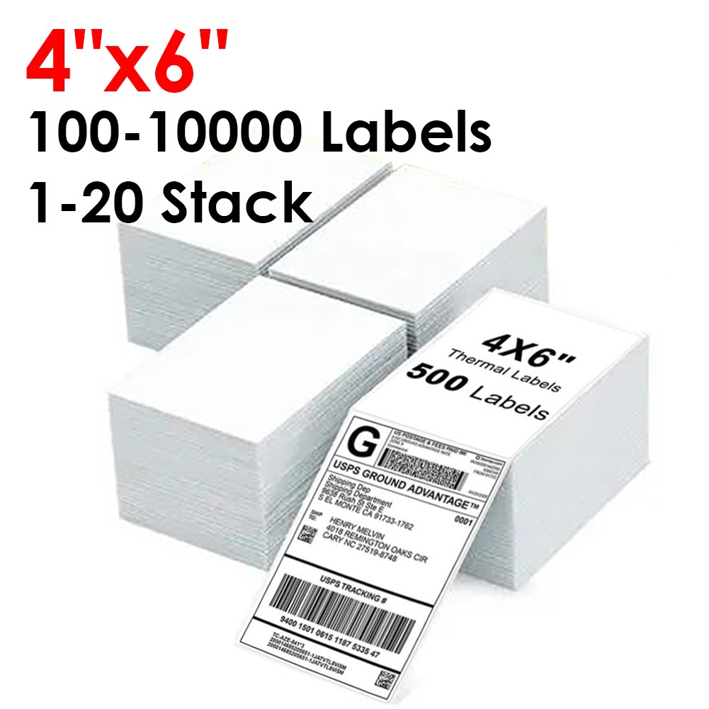 4″x6″ Fanfold Direct Thermal Shipping Mailing Label Perforated for Zebra & Rollo