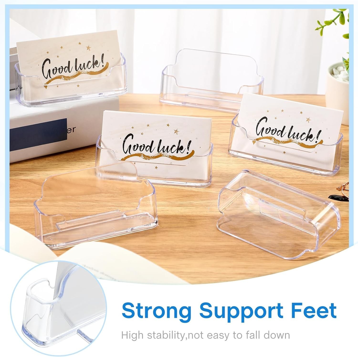 50 Pack Business Card Holder for Desk Acrylic Business Card Holder Display Clear