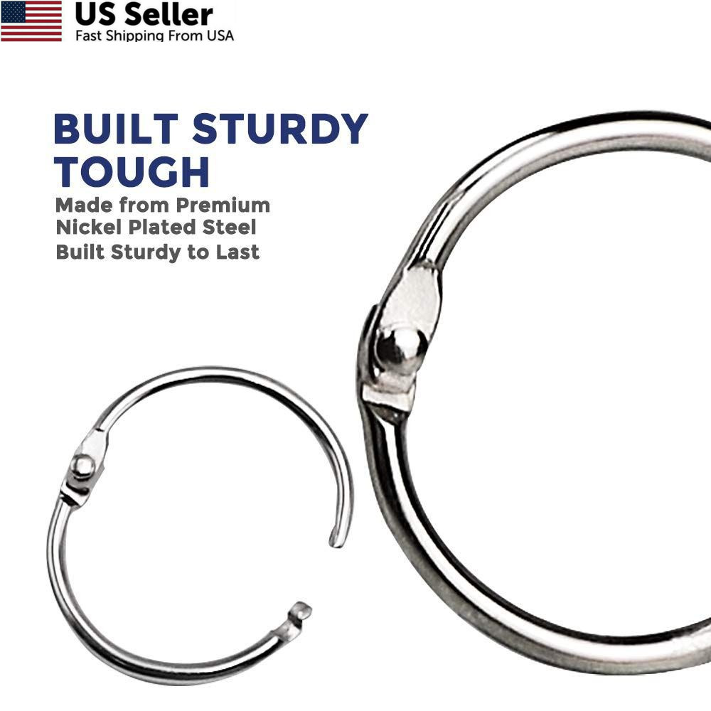 Binder Rings 1 Inch 100 pcs-Sturdy Book Rings-Loose Leaf Ring Silver