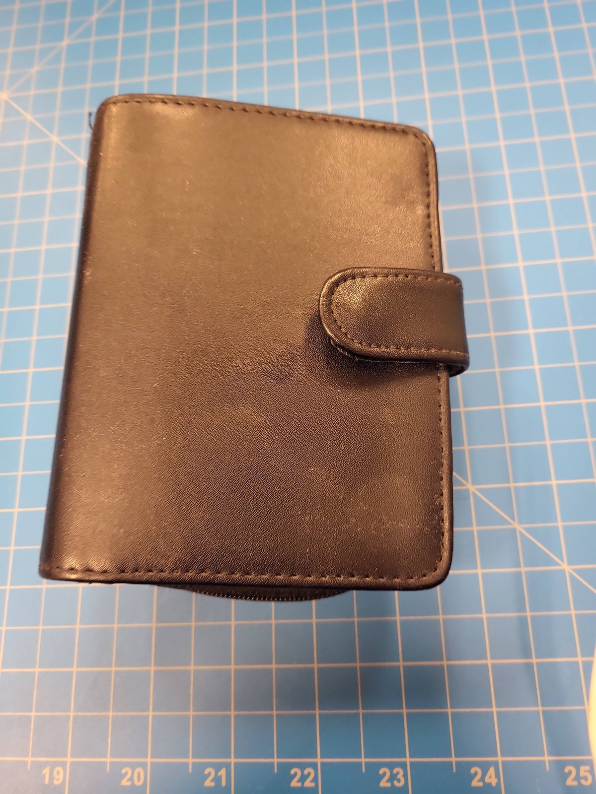 Advantage Organizer Black Leatherette Zippered 6 Ring Binder Mini Planner Ruler