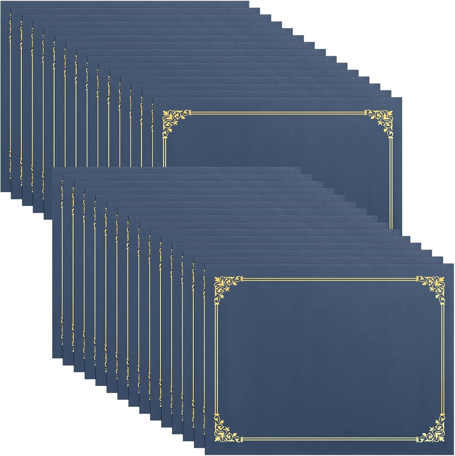 Certificate Holders(Navy Blue, 30 Packs), Diploma Covers Gold Foil Border, for L