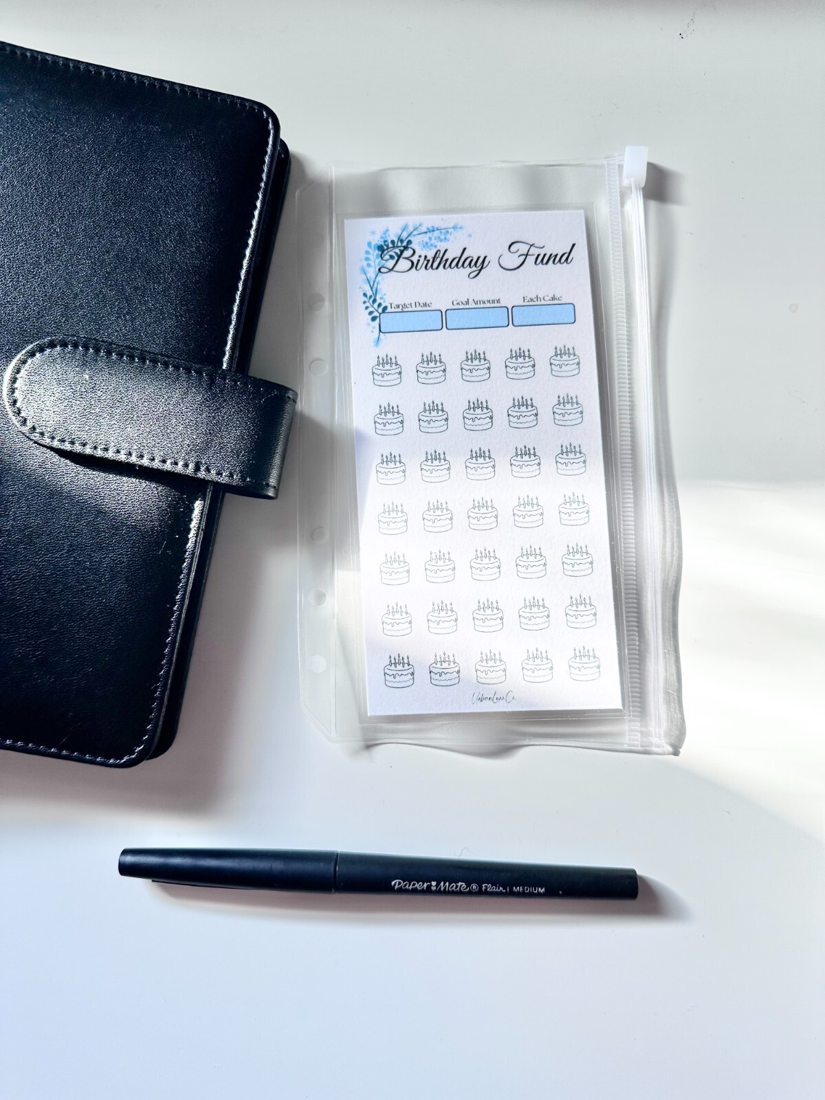 Savings Challenge Insert Blue Water Resistant Laminated Cash Budget Binder
