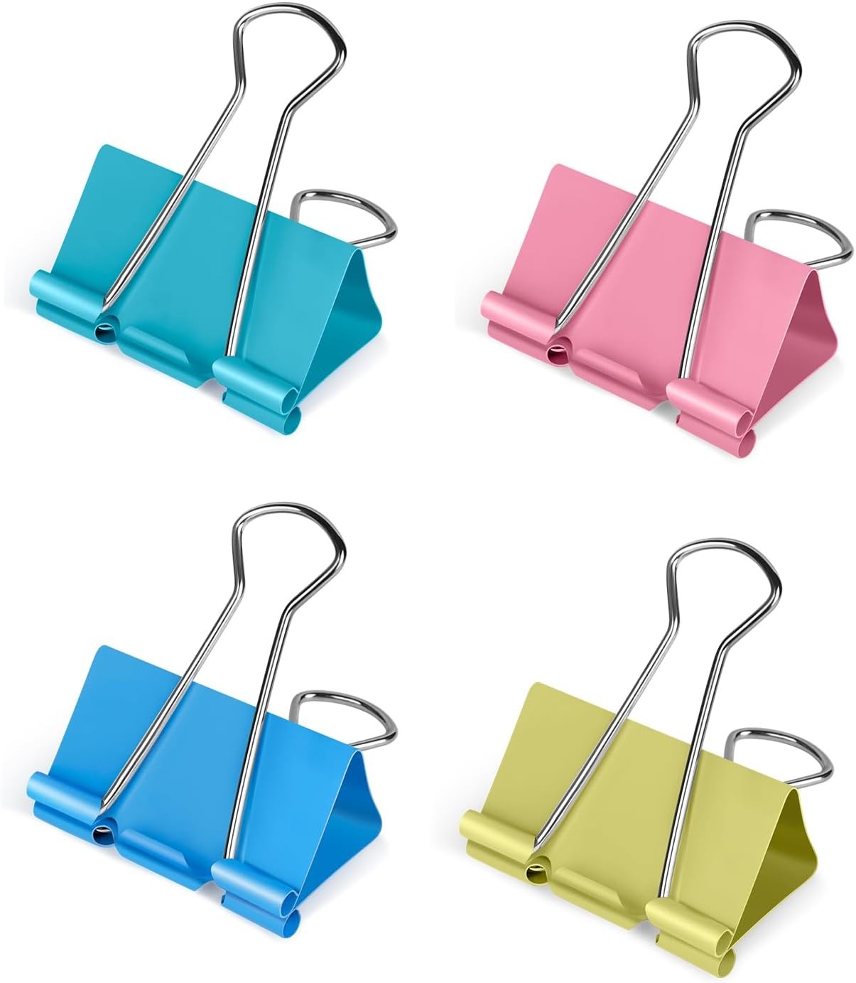 Medium Binder Clips 1.25 inch Length, (40 Pcs) Colorful Paper Clips Medium
