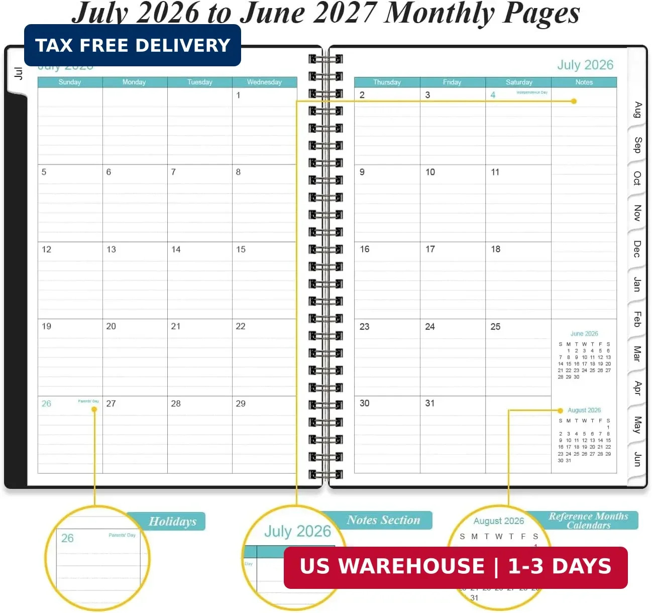 2026-2027 Appointment Book & Planner – 2026-2027 Daily Hourly Planner from July