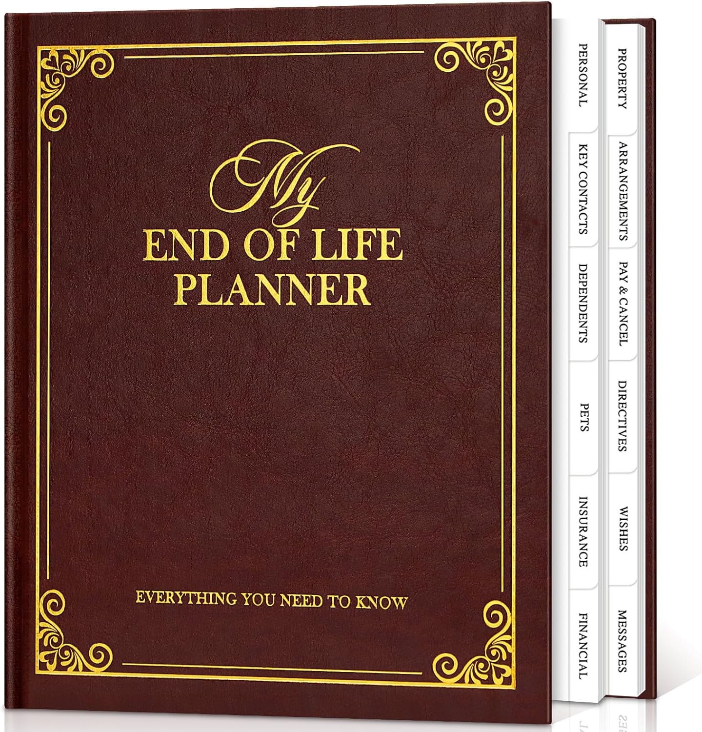 End of Life Planner Death Organizer with Tabs, Final Wishes & Financial Estate P