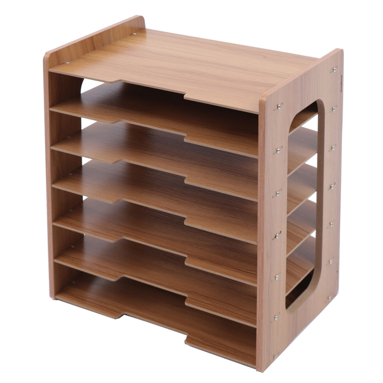 Wood Desktop Organizer Paper File Holder For Home & Office Document Storage Rack