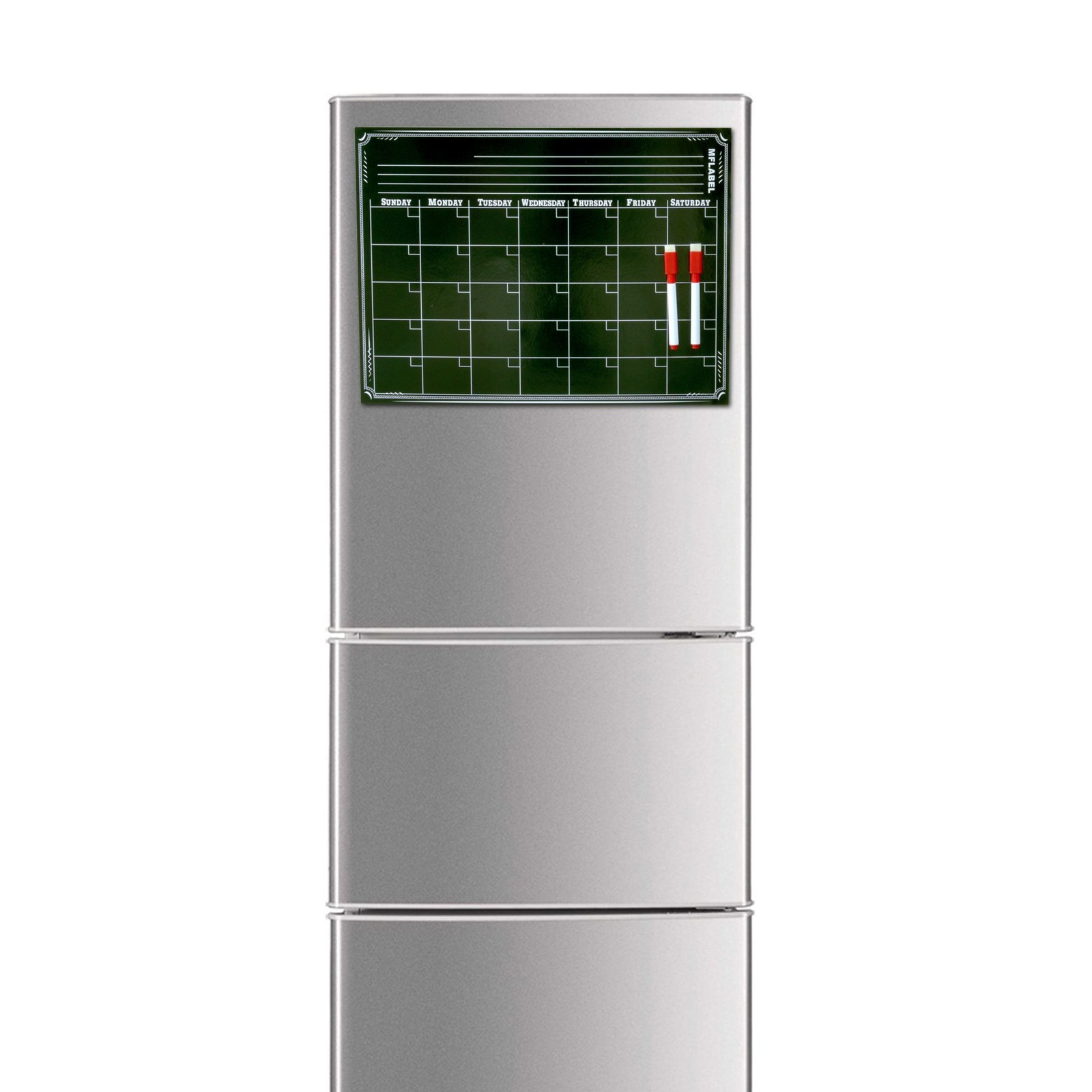 16″ x 12″ Dry Erase Magnetic Refrigerator Calendar Message Flexible Black Board