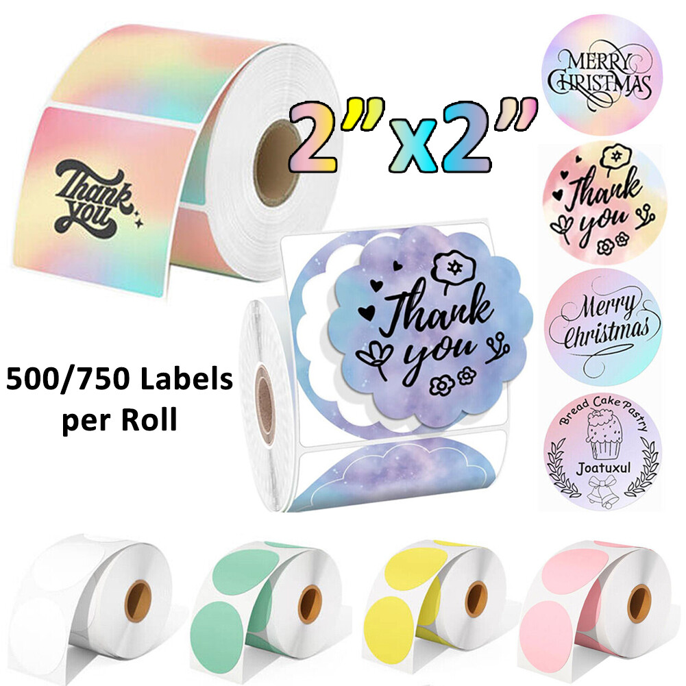 2″ Round Direct Thermal Labels Circle Sticker Self-Adhesive DIY for Zebra Rollo