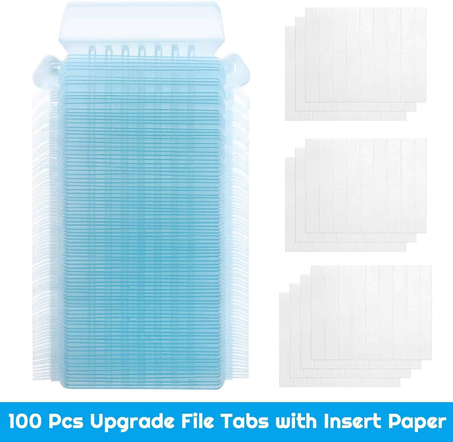 File Folder Tabs, 100 Sets Hanging File Folder Labels 2″ Tabs and Inserts for H