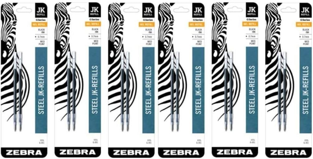 Zebra G-301 Stainless Steel Pen JK-Refill, Medium Point, 0.7mm, 1 Pack, Black