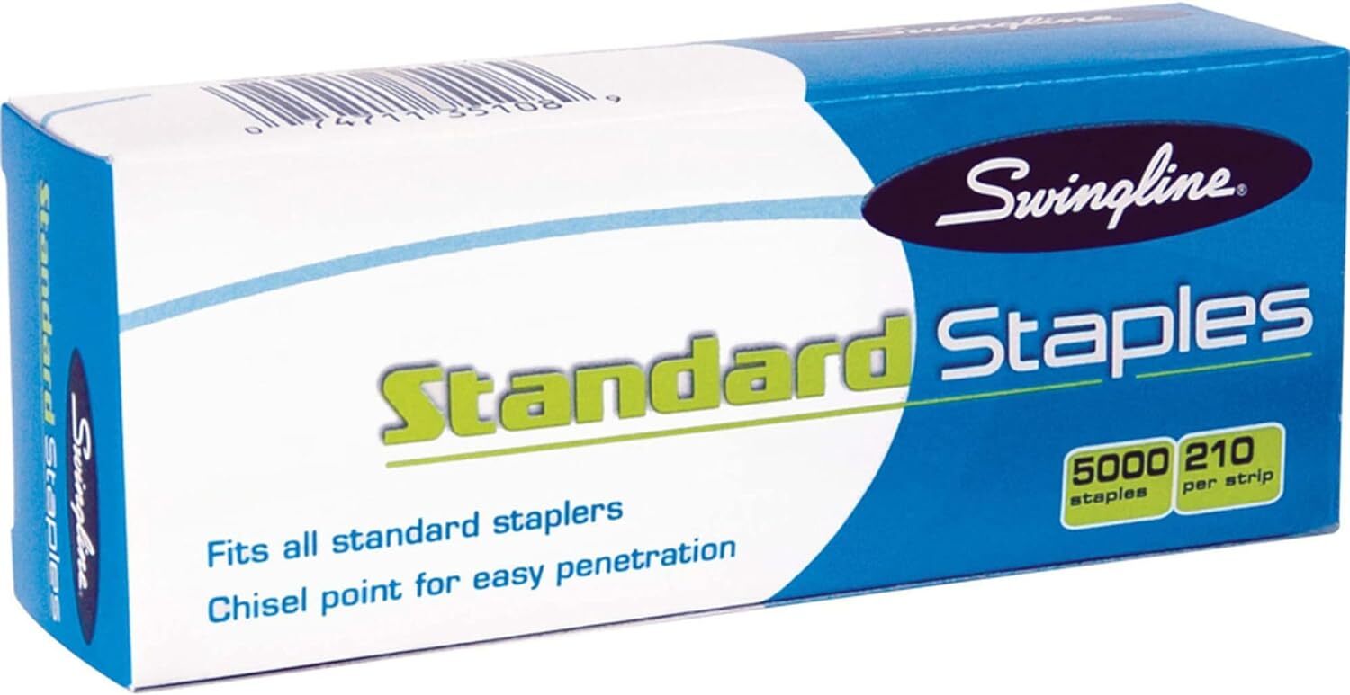 Swingline Staples Standard 1/4 inches Length 210/Strip 5000/Box 1 Box – (35108)