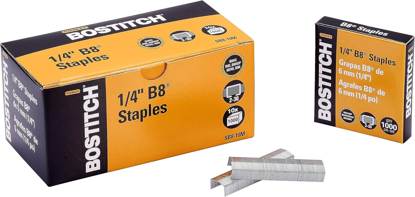 Office B8 Powercrown Staples, 0.25 Inches, 10,000 Total in 10 Separate 1,000 Cou