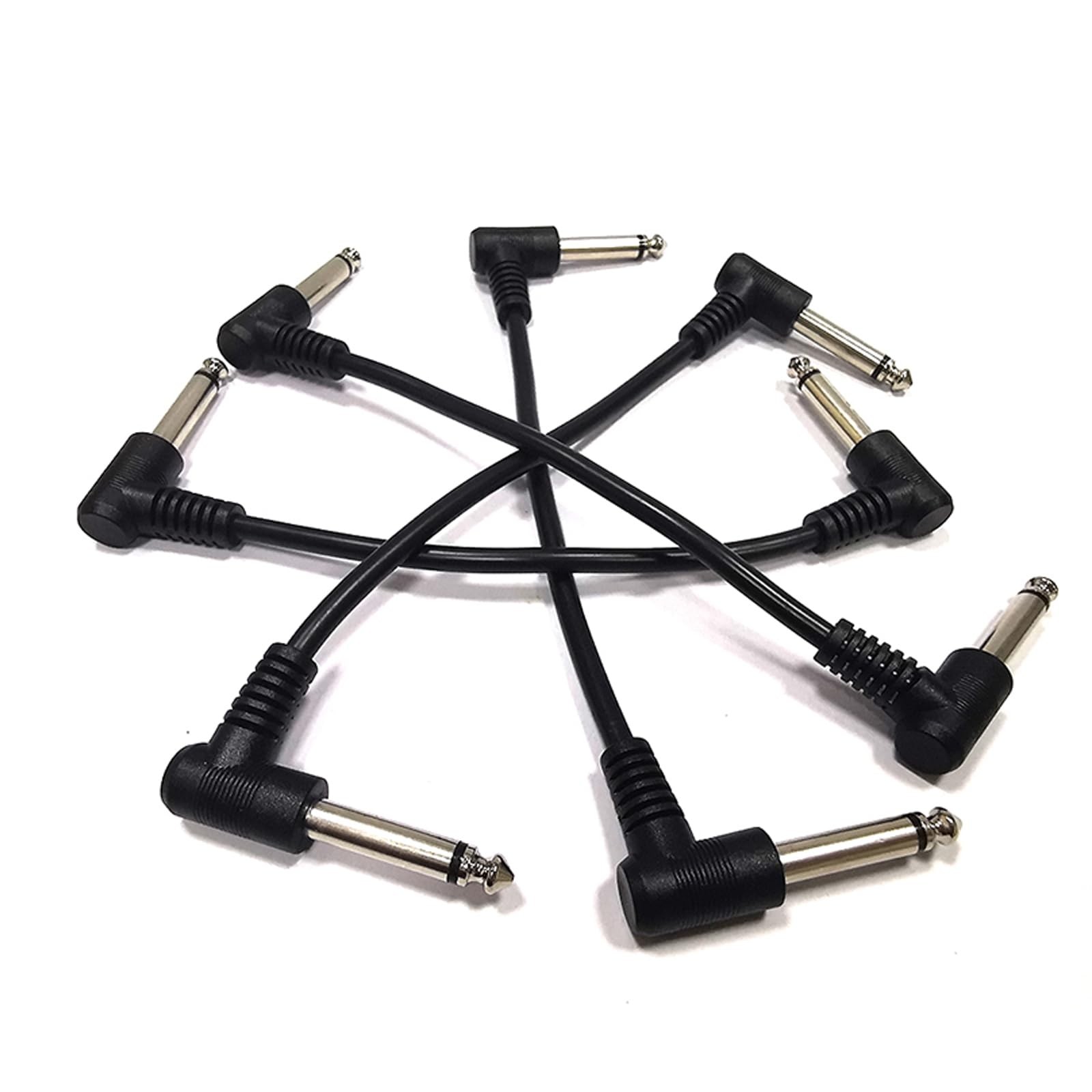 6-Pack 6-Inch Guitar Pedal Patch Cables – High-Fidelity Shielded 1/4″ Instrum…