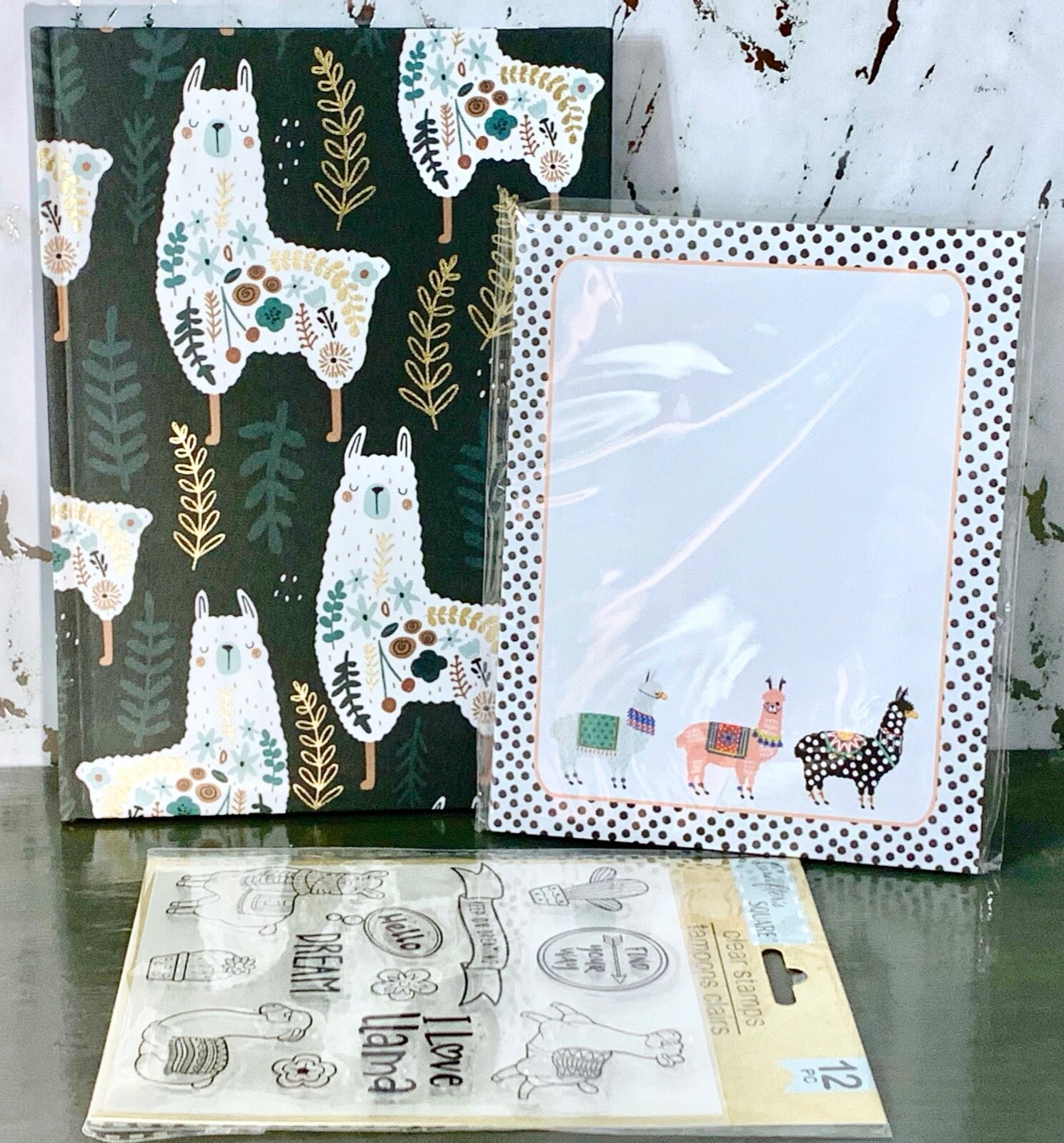 NEW Llama Journal Rubber Stamps Notebook Diary Planner Alpaca Cute Kawaii Gift