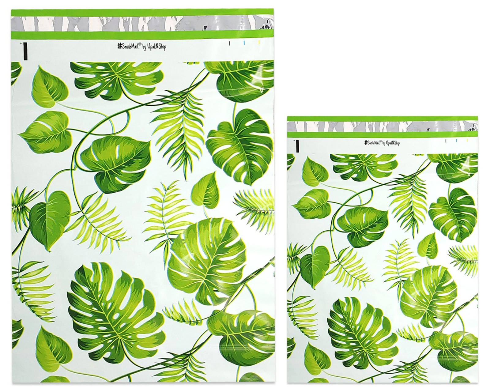 10×13, 14.5x19x4″ Tropical Palm Leaves Flat Poly Mailers Combo, Medium and Large