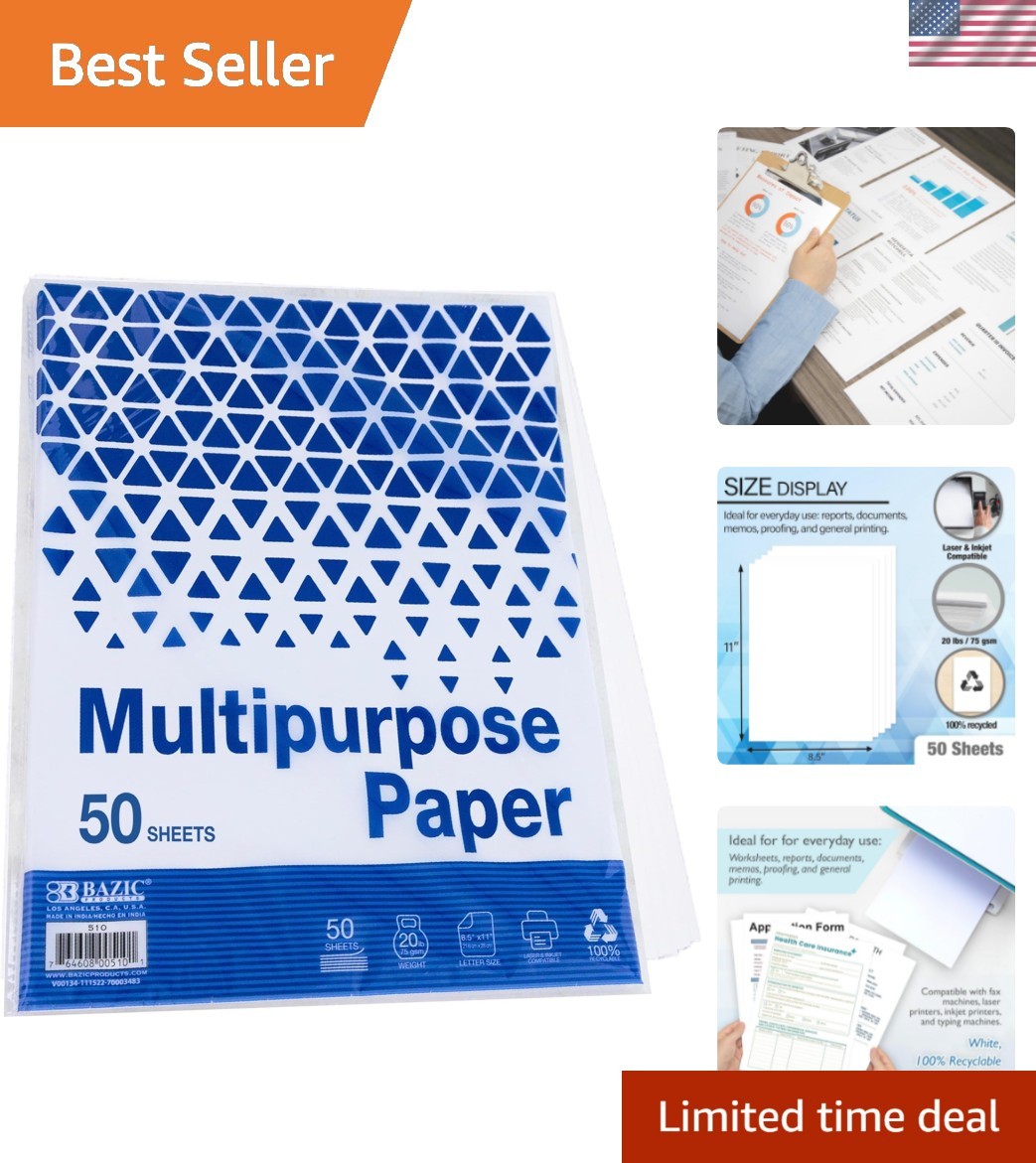 Versatile 80 Sheets 20LB Multipurpose Paper – Ideal for All Your Printing Needs