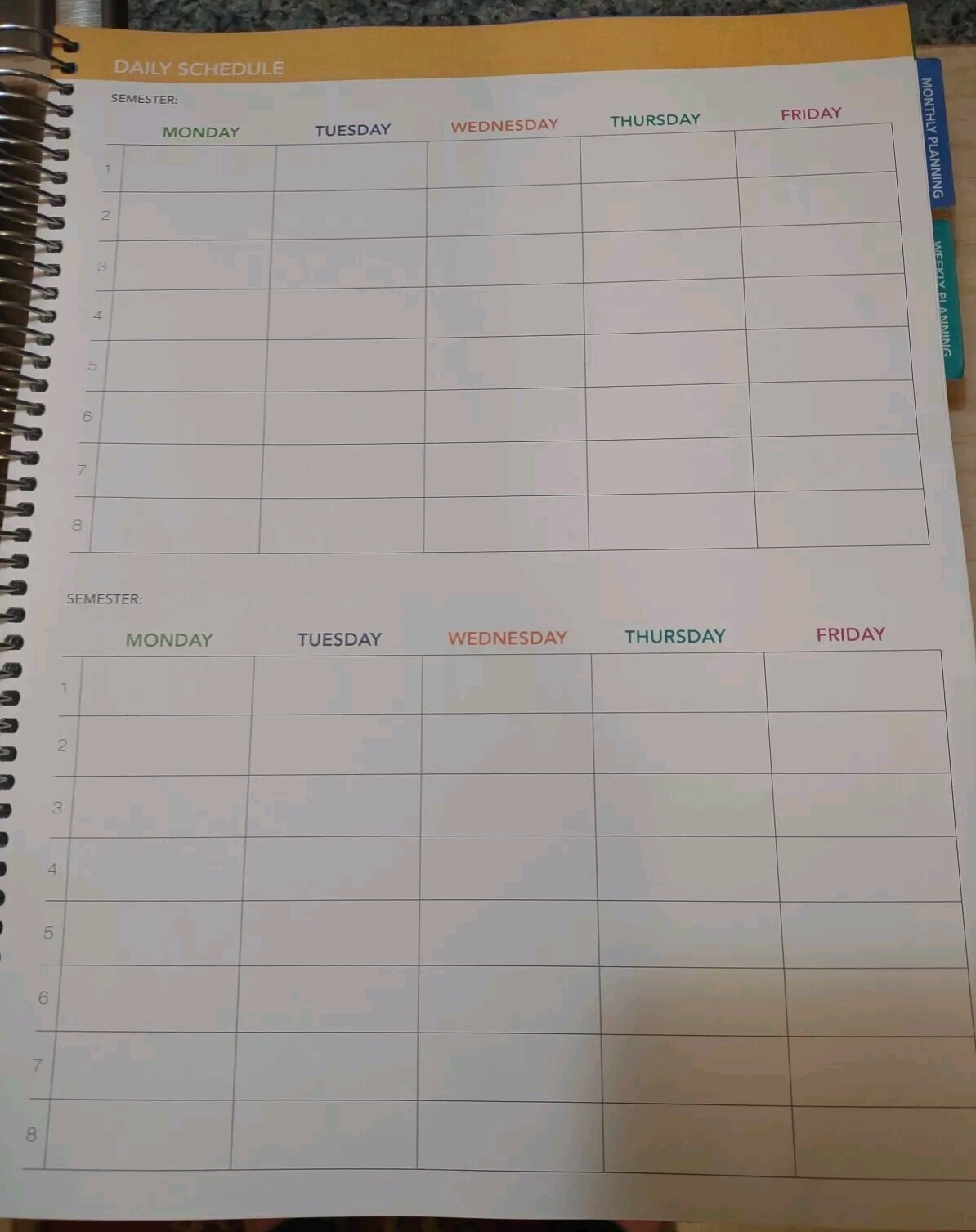 Global Printed Products Undated Teacher Planner 52 Weeks w/Stickers