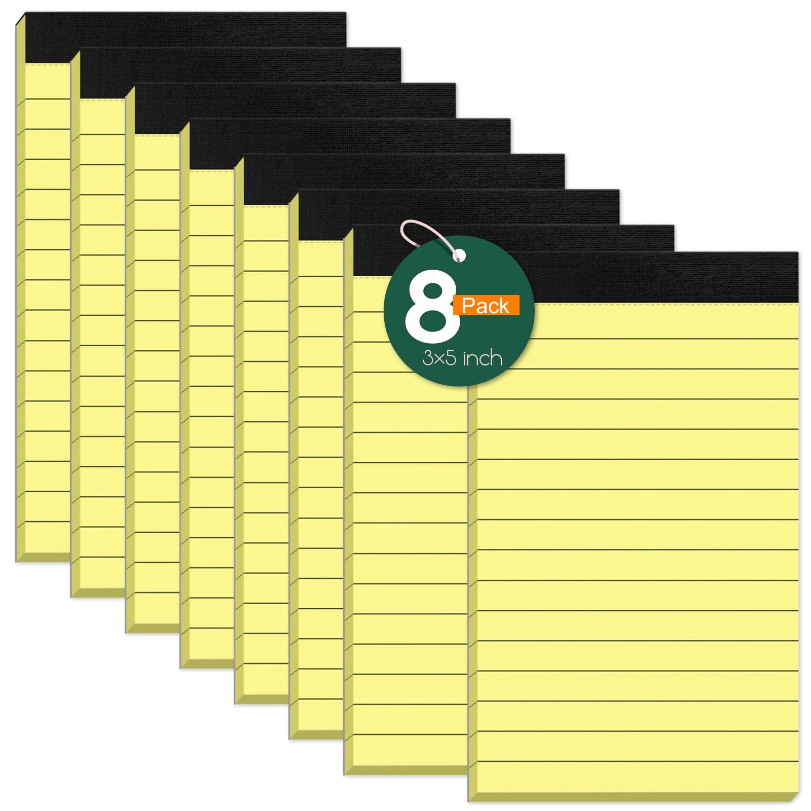 8 Pack Small Note Pads 3×5 In, College Ruled 3 x 5” Notepads Server Note Pad