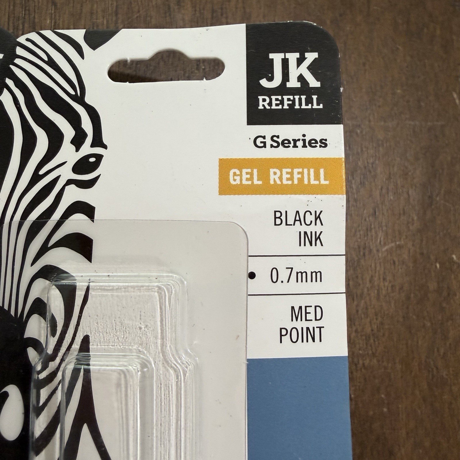5 Packs of 2 Zebra Steel JK Refills Black Gel Ink Medium Point 0.7 mm Fits G-301