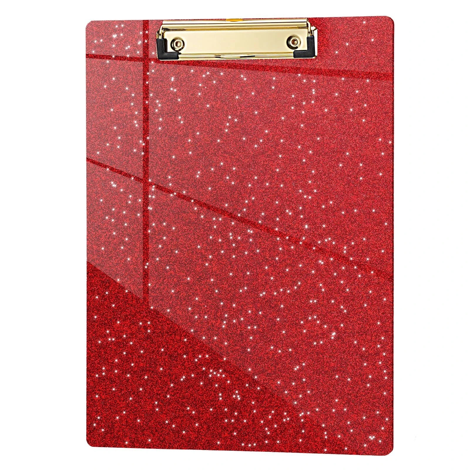 Plastic Acrylic Glitter Clipboard 8.5×11″ Standard Letter A4 Size Clipboard