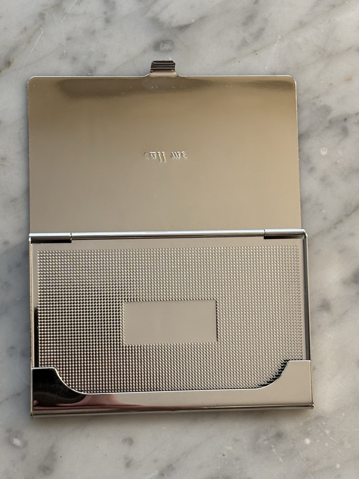 KATE SPADE New York Silver Lenox “Call Me” Business Card Case Brand New