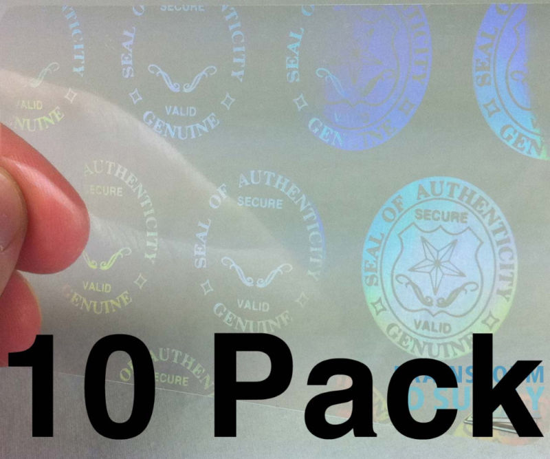 Authentic w/ Seals & Keys ID Card Hologram Overlays for Teslin/PVC – 10 pack