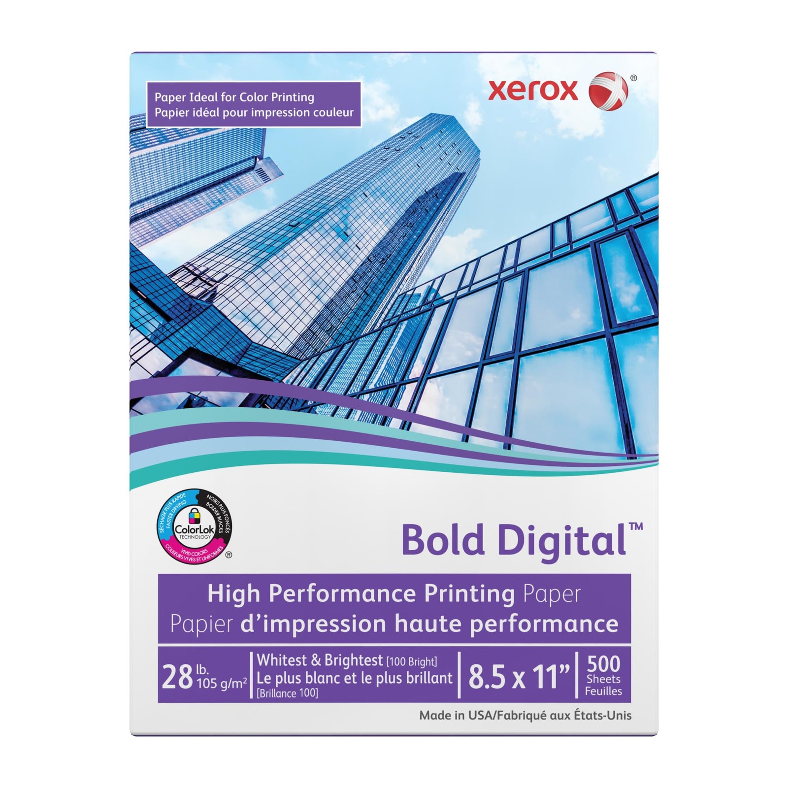 Xerox Digital Color Xpressions Elite Paper, 28 lb. 8.5 x 11 Inches, Blue/White,