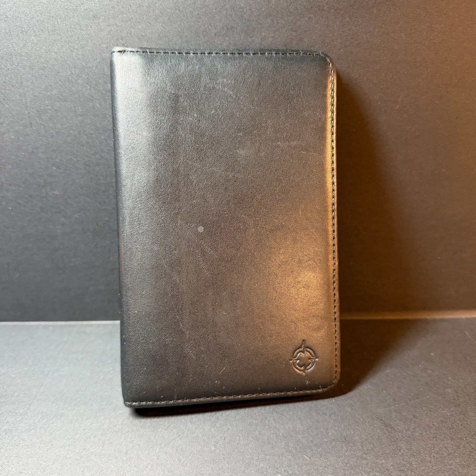 Franklin Covey Black Small Binder Organizer 6 Rings Full Grain Napa Leather