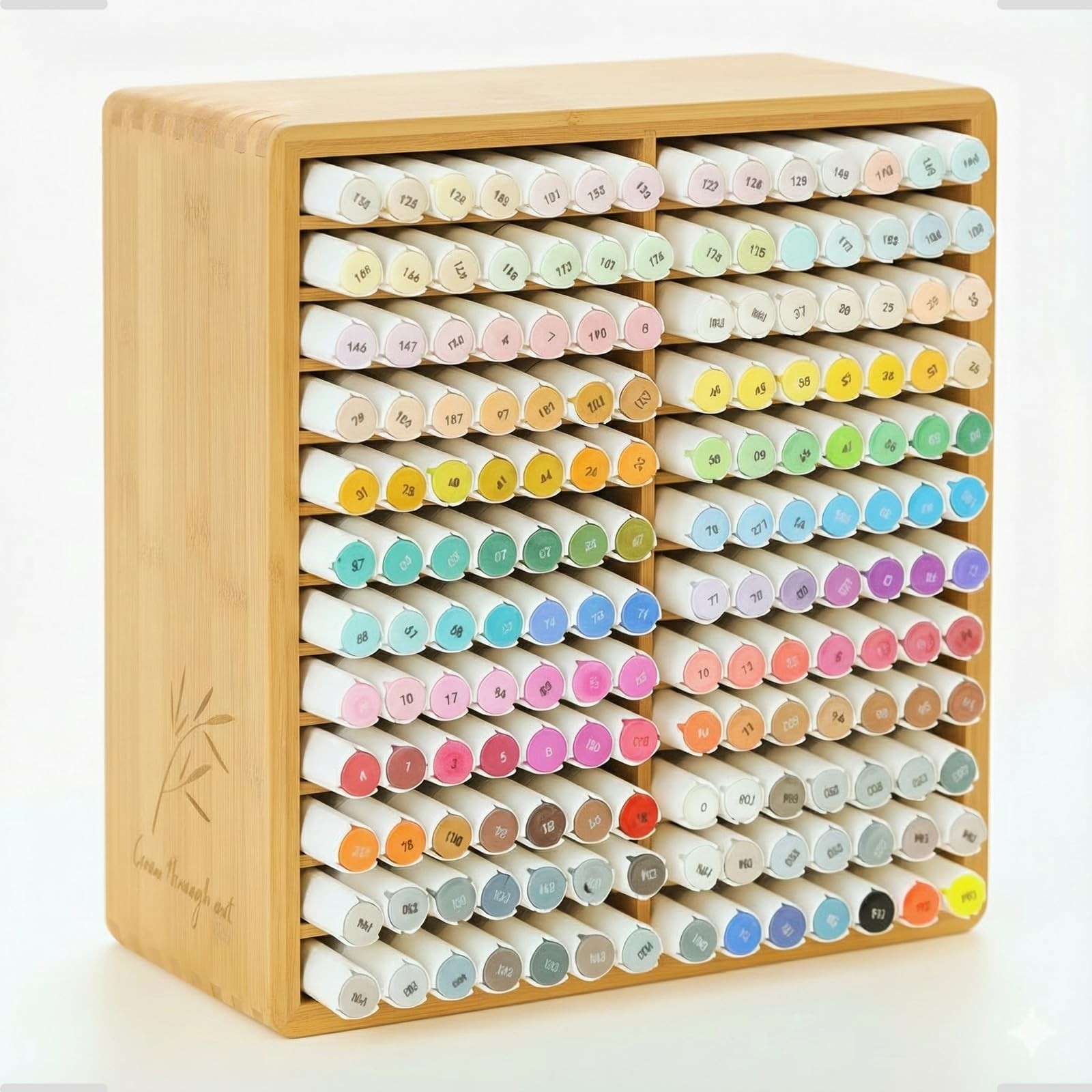 Marker Organizer for 168 Markers,Wooden Desk Storage Organizer Rack,Markers P…