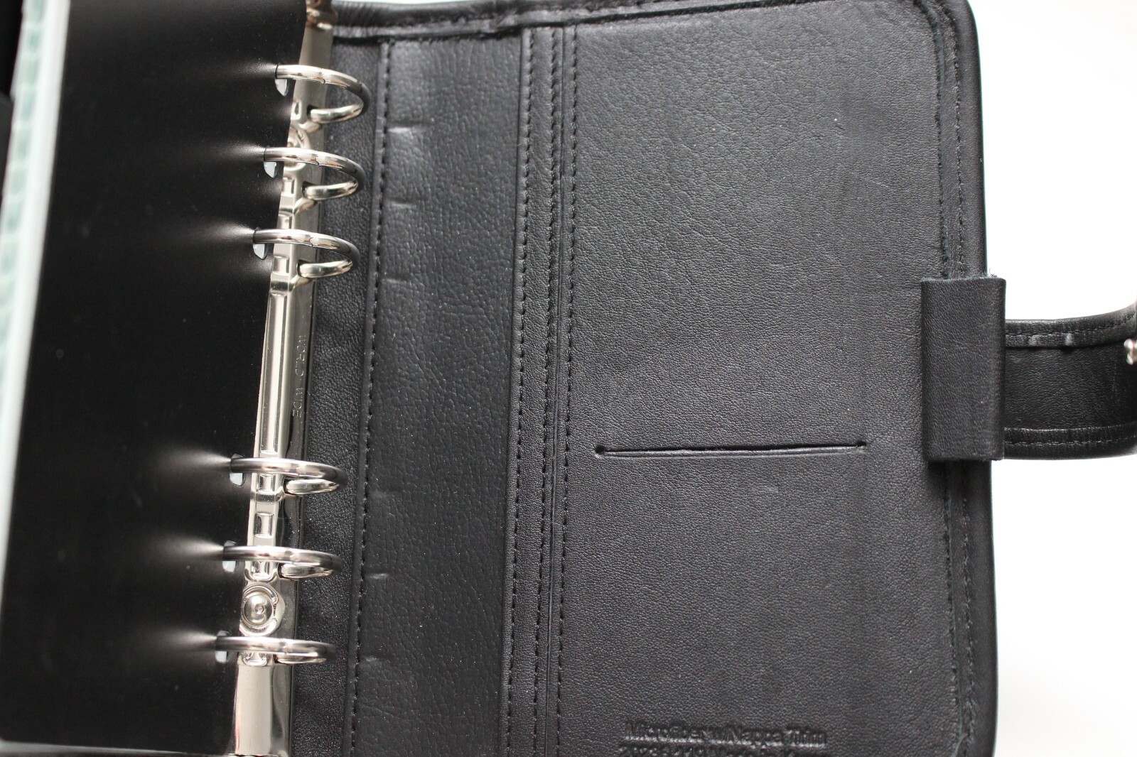 FRANKLIN COVEY Small Black Leather Fabric 6 Ring Binder Address Book 7 1/2″ NEW