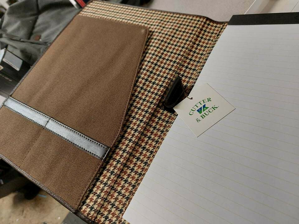 (4 Pack) Cutter & Buck Classic Writing Pad Customized Samsung Executive Padfolio