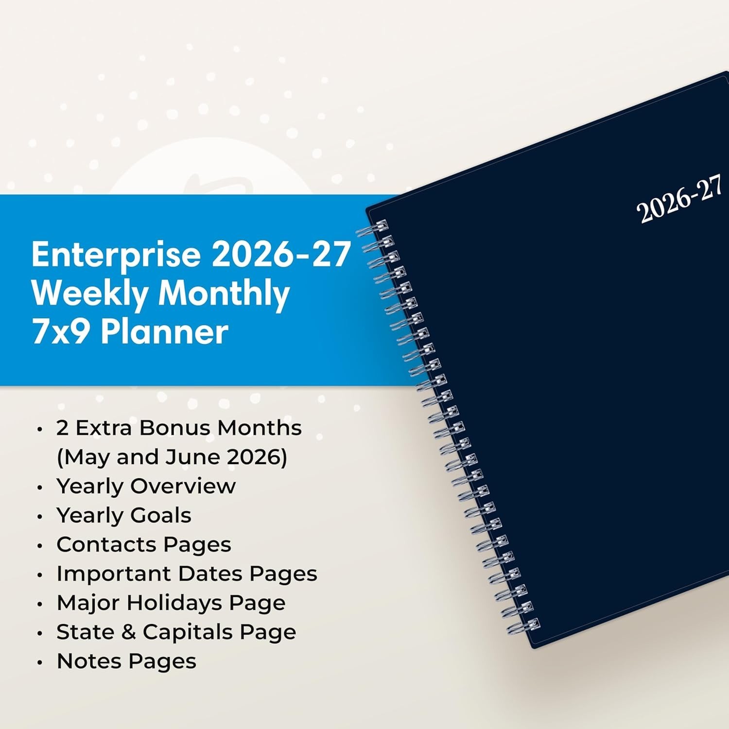 NEW 2026-2027 Weekly and Monthly Academic Year Planner Calendar, July 2026