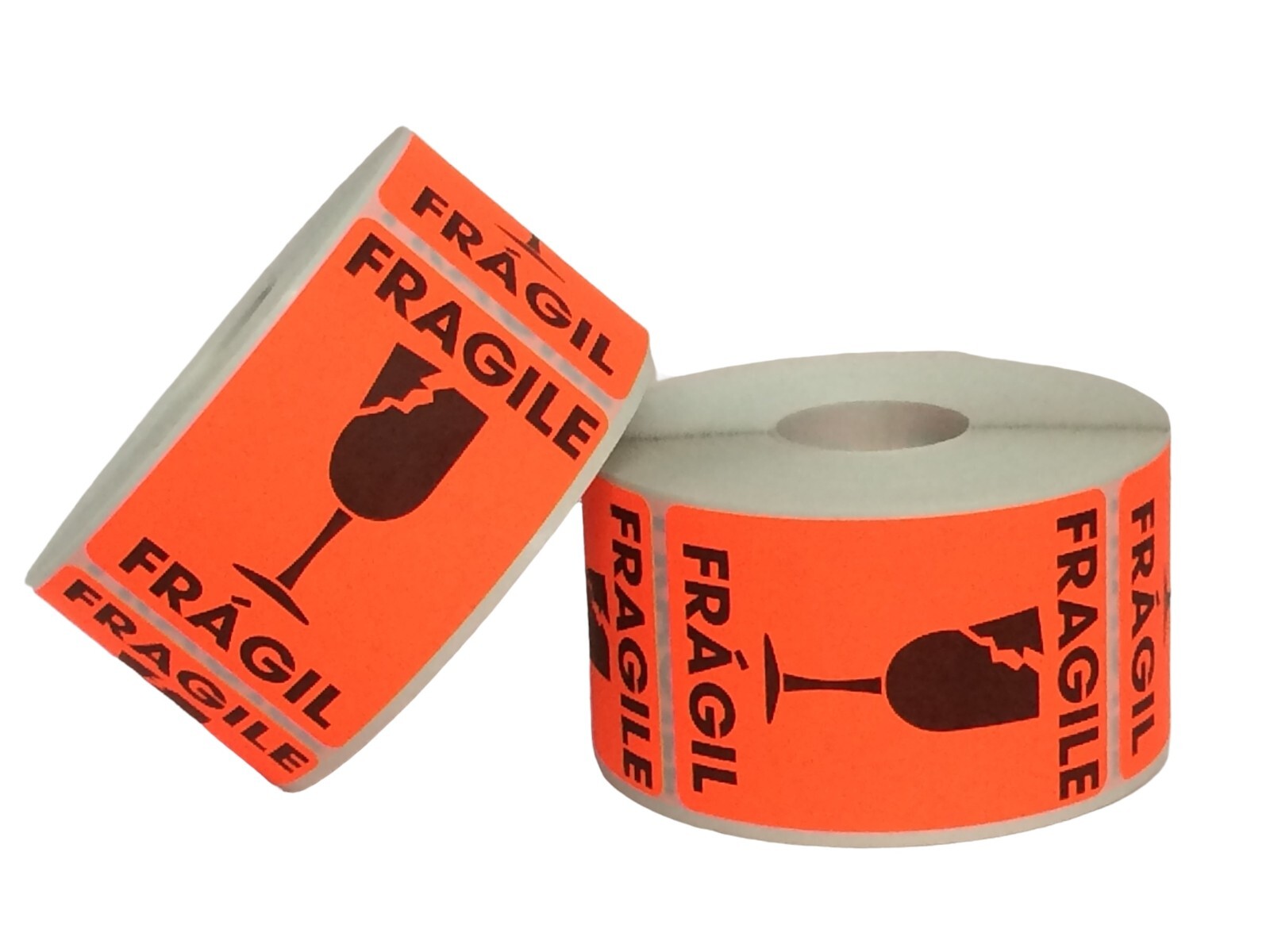 2×3 Fragile Fragil Red GLASS Shipping Handling Labels English/Spanish 1000