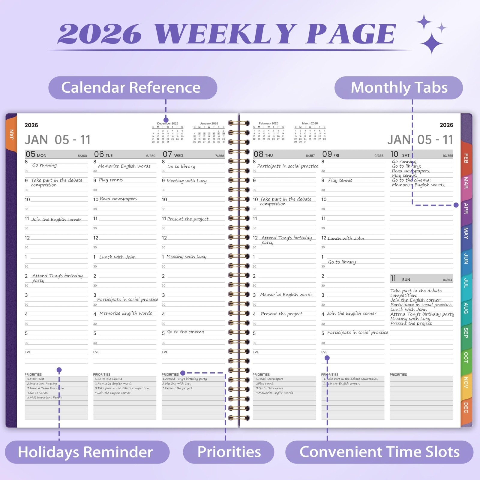 2026 Appointment Book/Planner – 8.2″ x 11″, Daily Planner 2026 from Jan. 202