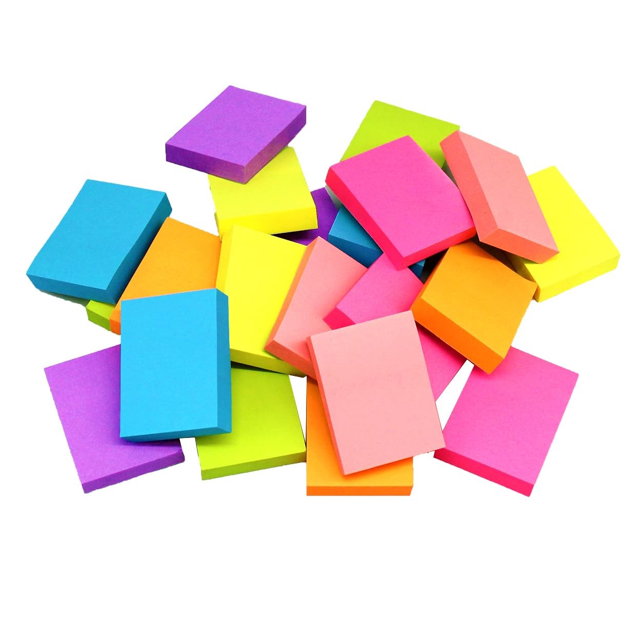 Mini Sticky Notes 1.5×2 Inches Bright Colors Self-Stick Pads 24 Pack 75 Sheet…