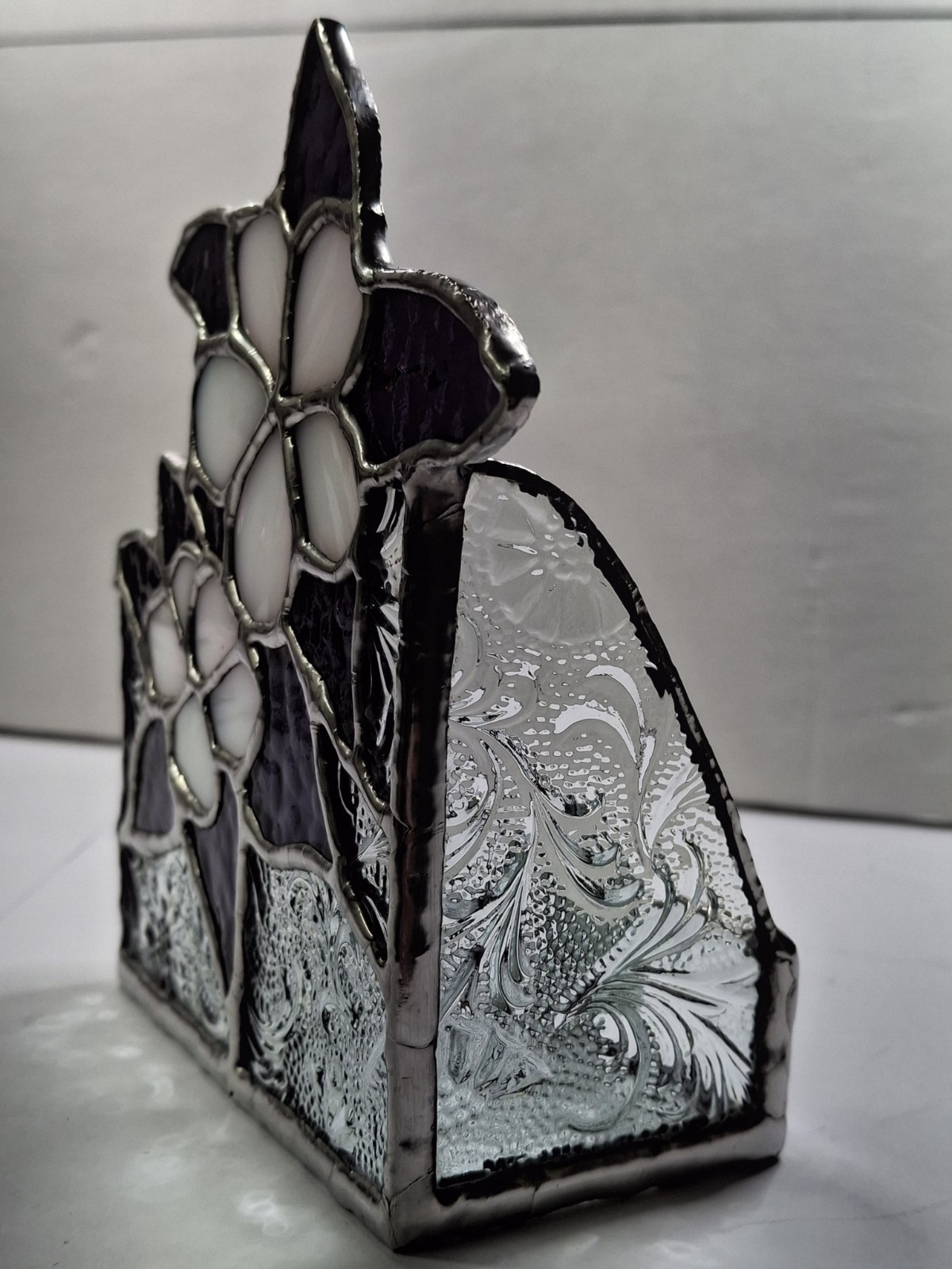 Stained Glass Business Card Holder 2 Columbines
