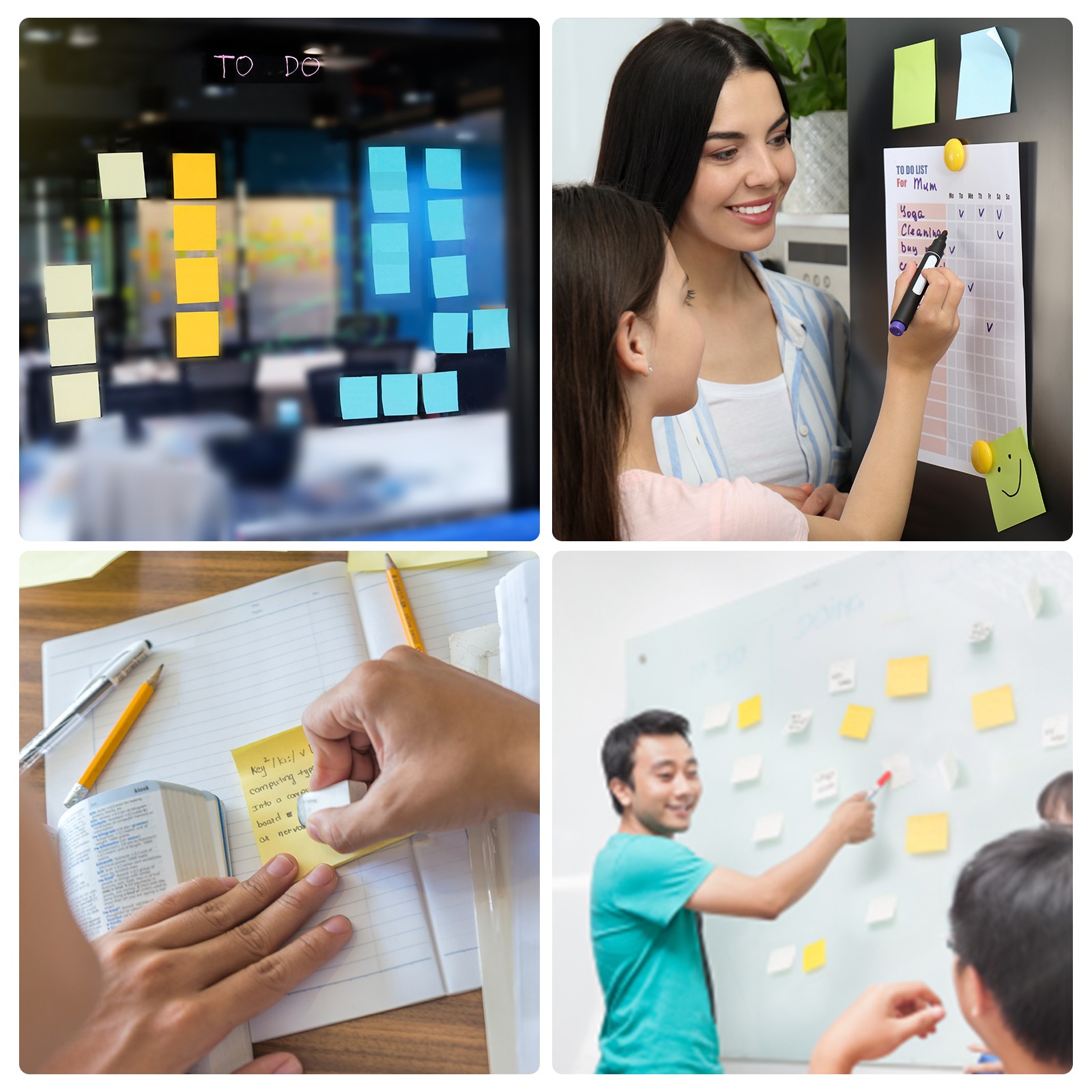 2.7″ x 2.7″ Flower Shape Sticky Notes 3 Pads Cute Self-Stick 100 Sheets 4 Colors
