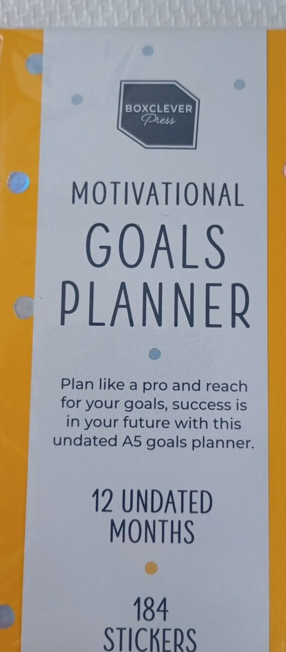 Goals Planner 12 Undated Months Motivational 184 Stickers Laminated Tabs