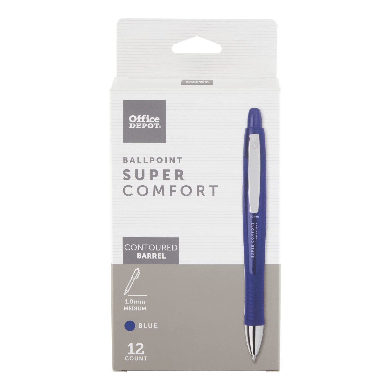 Comfort Grip Blue Pens Pack of 12 Smooth Writing Instruments for Everyday Use