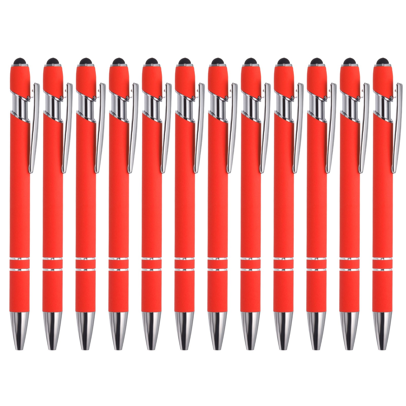 Ballpoint Pen with Tip, 12 Pack 2 in 1 Metal Pen Style 1, Pink